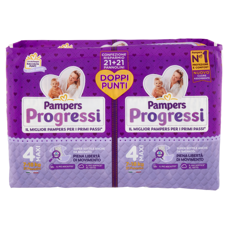 Pampers progressi pannolino maxi pacco doppio 42 pezzi