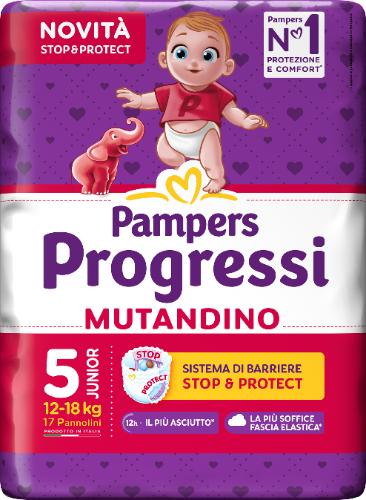 Pampers Progressi Mutandino 12-18kg Taglia 5 Junior 17 Pezzi