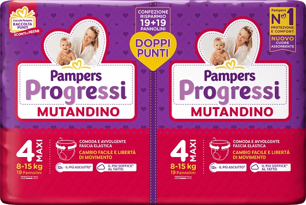 Pampers Progressi Mutandino 8-15kg Taglia 4 Maxi 38 Pezzi — confronto prezzi