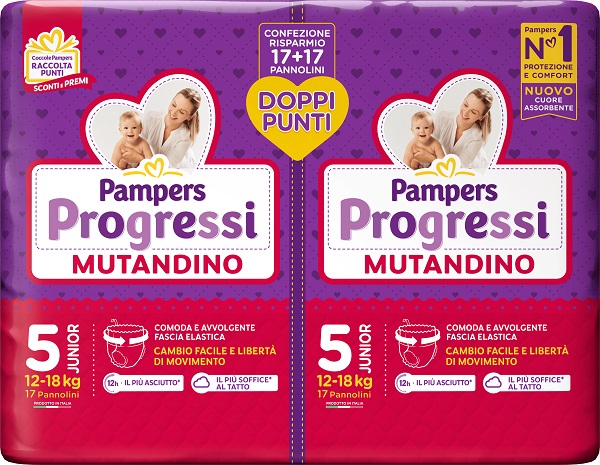 Pampers progressi mutandino junior pacco doppio 34 pezzi — confronto prezzi