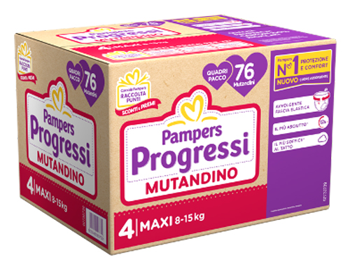 Pampers Quadri Progressi Maxi Mutandino 76 Pezzi — confronto prezzi