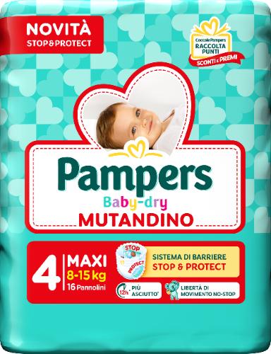 Pampers Baby-Dry Mutandino 4 Maxi 8-15 kg 16 Pannolini
