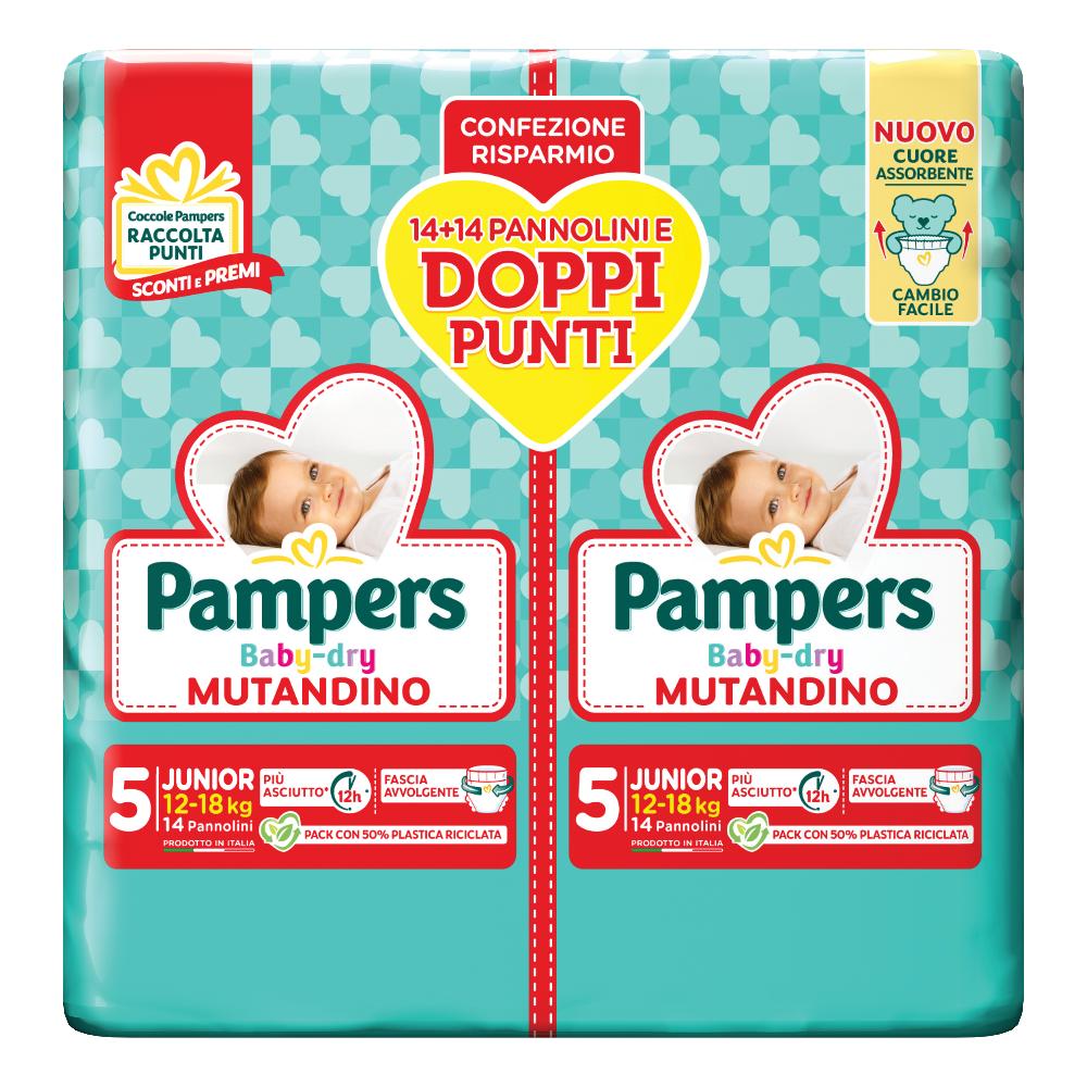 Pampers Baby Dry Duo Mutandino 12-18kg Taglia 5 Junior 28 Pezzi — confronto prezzi