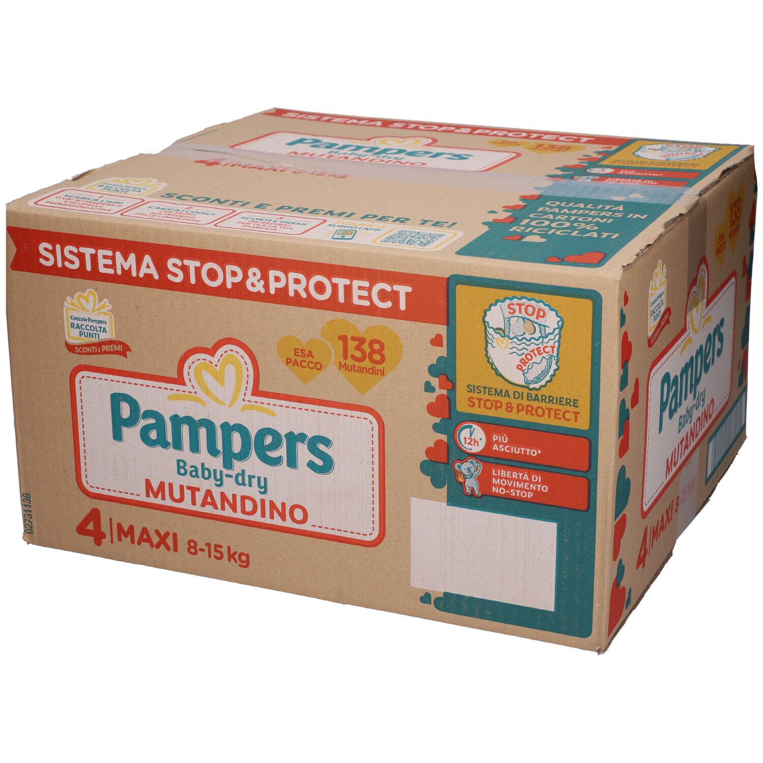 Pampers Baby Dry Mutandino Esa Maxi 138 pz Pannolini