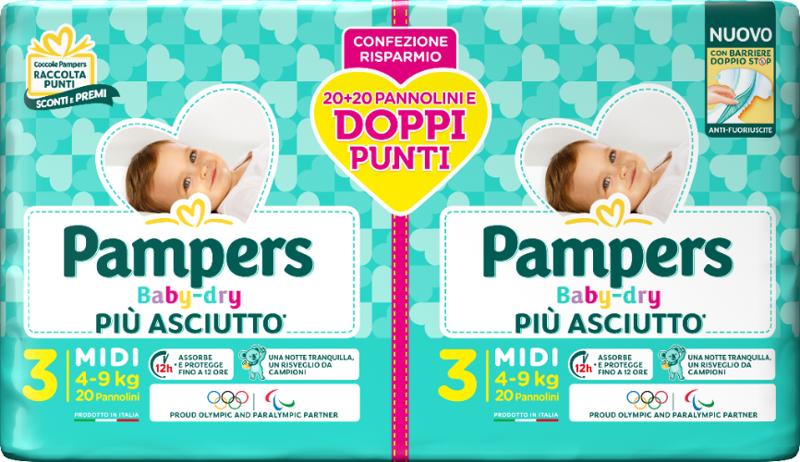 Pampers Baby Dry Midi Pannolini 40 Pezzi 4-9 Kg Misura 3