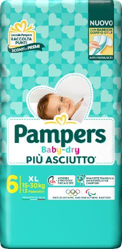 Pampers Baby-Dry XL 15-30 kg 13 Pezzi