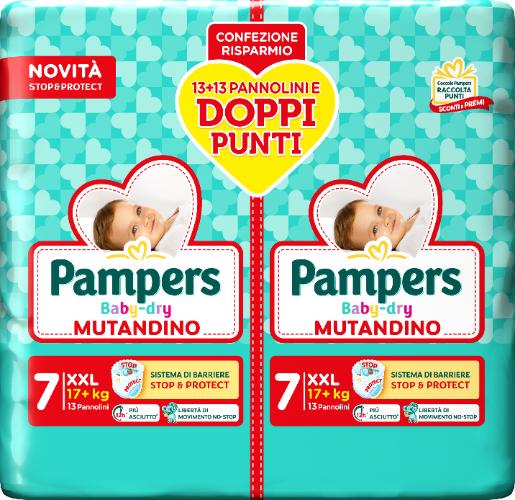 Pampers Baby Dry Pannolino Mutandina Duo Downcount XXL 26 Pezzi