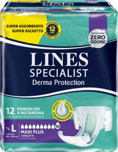 Lines Specialist Derma Protection Pannoloni A Mutandina Taglia L Maxi Plus 12 Pezzi