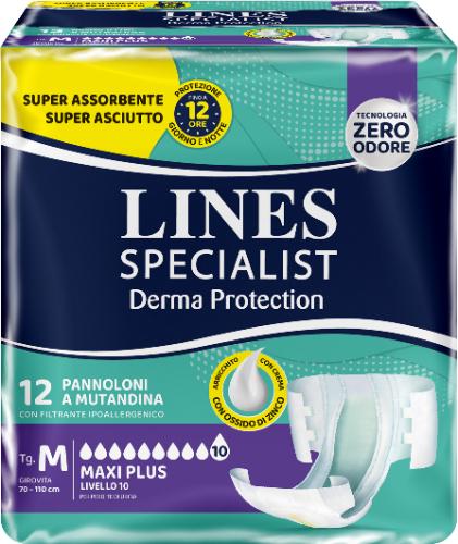 Lines Specialist Derma Protection Pannoloni A Mutandina Taglia M Maxi Plus 12 Pezzi