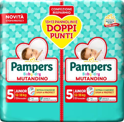 Pampers Baby Dry Pannolino Mutandino 12-18 kg Junior Duo 26 Pezzi