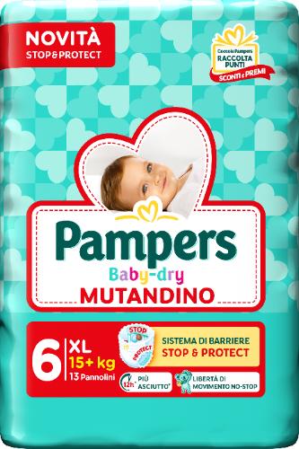 Pampers Baby-dry Mutandino Assorbente Taglia 6 da 15+ Kg 13 Pannolini