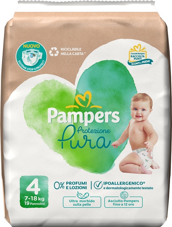 Pampers protezione pura maxi pannolini 19 pezzi