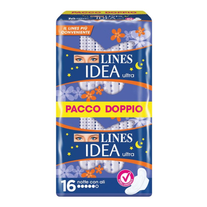 LINES IDEA - ULTRA NOTTE ASSORBENTI CON ALI