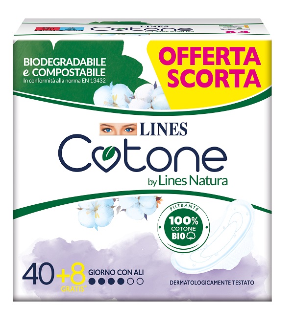 Lines Cotone Assorbenti Giorno con Ali Pacco Scorta 48 pz