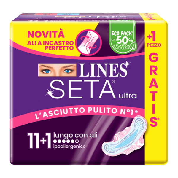 Lines Seta Ultra Assorbenti Con Ali Notte 10 Pezzi + 1 Gratis — confronto prezzi
