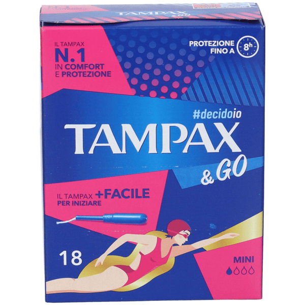 Tampax &Go Mini 18 Assorbenti Interni con Applicatore Flusso Leggero