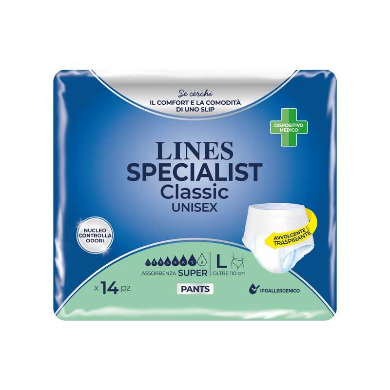 Pannolone a mutanda lines specialist classic pants super l 14 pezzi