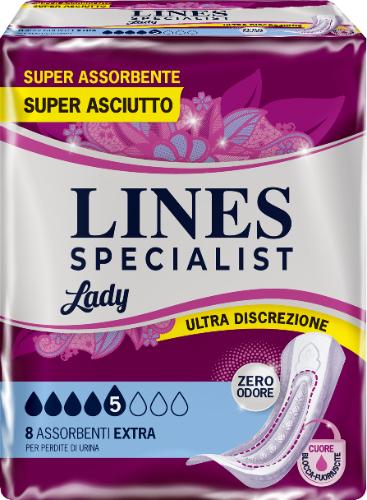 Lines Specialist Lady Extra Assorbenti Per Incontinenza 8 Pezzi