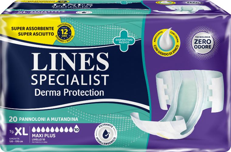 Lines Specialist Derma Protection Taglia Xl 20 Pannolini A Mutandina Unisex