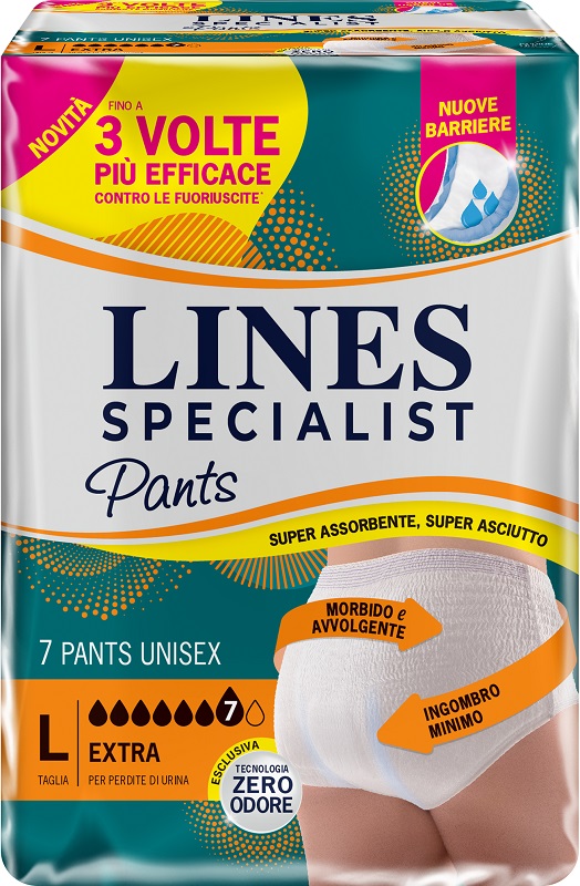 Lines Specialist Extra Pants Unisex Super Assorbente E Asciutto Taglia L 7 Pezzi