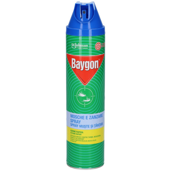 Baygon Mosche e Zanzare Plus Spray Insetticida 400 ml