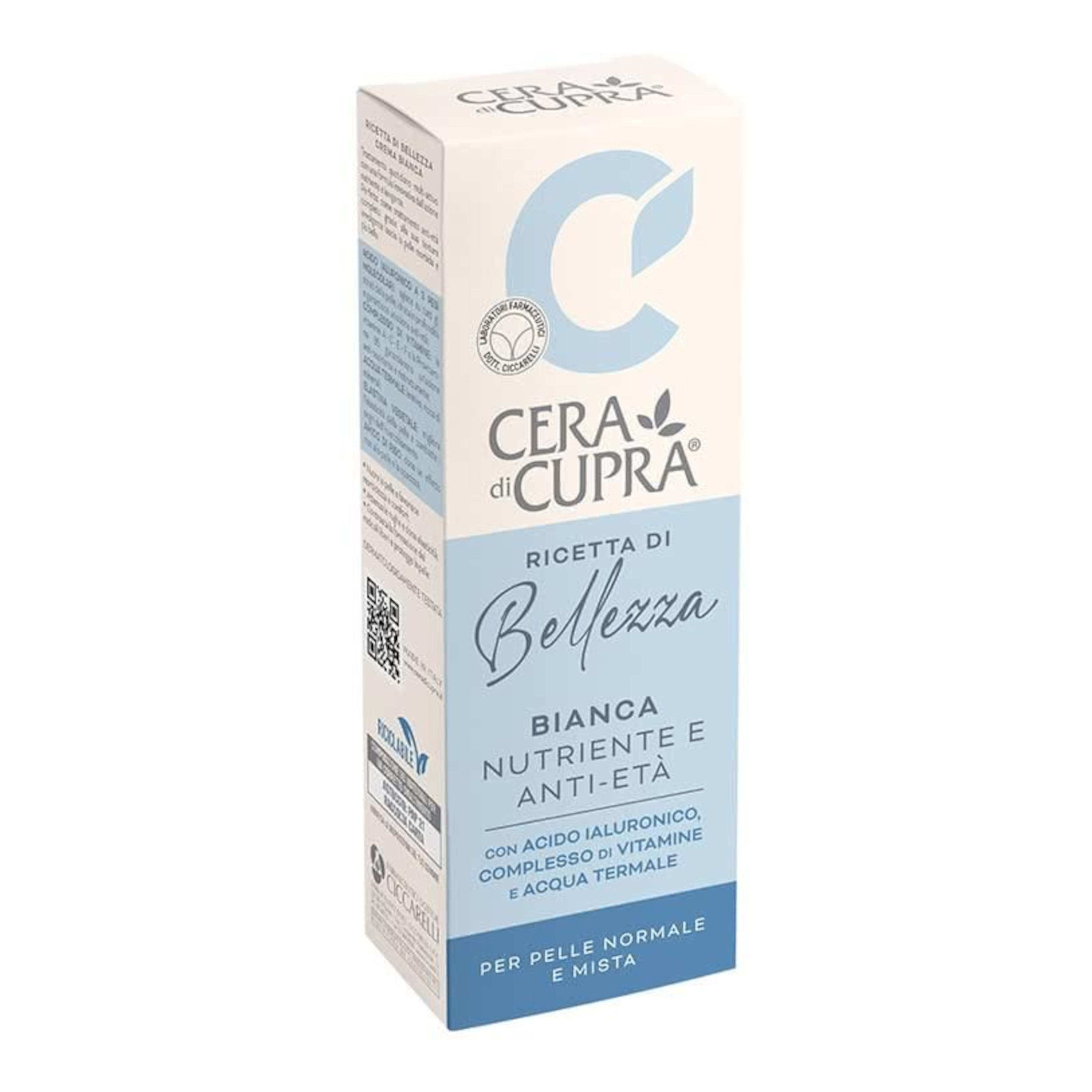 Cera di Cupra Crema Bianca Nutriente ed Anti-Age per Pelle Normale e Mista 75 ml