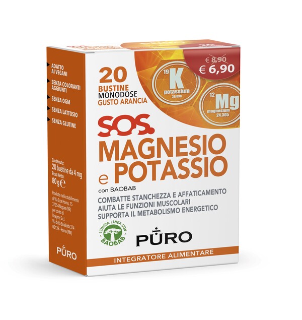 Forhans Puro Magnesio Potassio E Baobab Gusto Arancia 20 Bustine Da 4g
