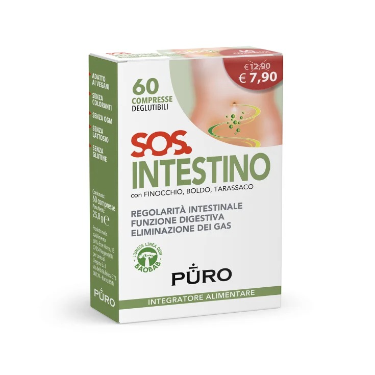 Puro SOS Intestino con Baobab 60 compresse per supportare la regolarità intestinale — confronto prezzi