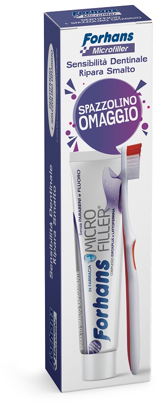 Forhans Kit Dentifricio Microfiller + Spazzolino per smalto fragile e denti sensibili