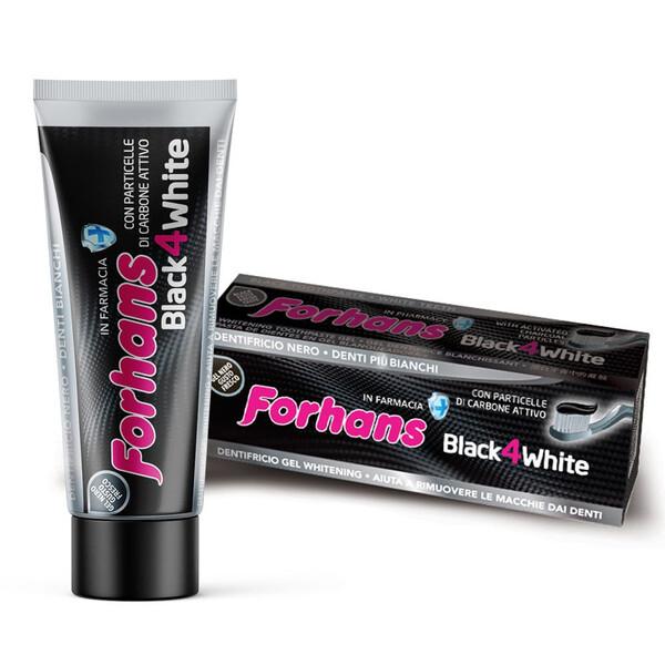 Forhans Black4White Dentifricio Gel Effetto Sbiancante 75 ml