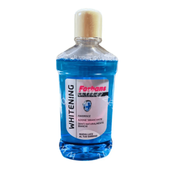 Forhans Whitening Collutorio 500ml per macchie superficiali e alito fresco dopo i pasti