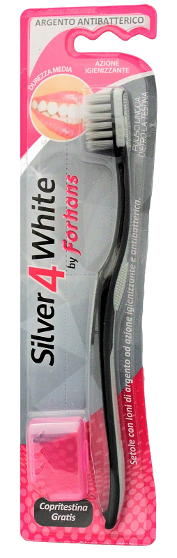 Forhans Spazzolino Puro Argento 4 Total Protection 1 pz per rimuovere placca ogni giorno