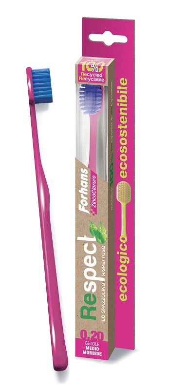 Forhans Respect - Spazzolino Ecologico 0.20 con Setole Medie Morbide, 1 Pezzo