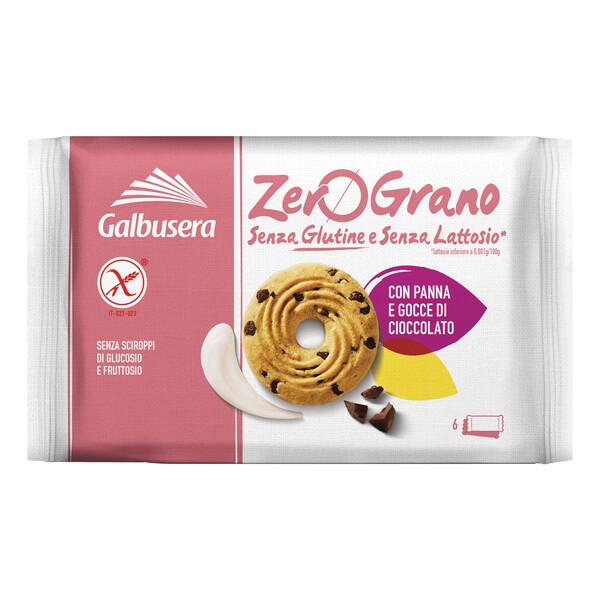 Galbusera Zerograno Frollini con Panna e Gocce di Cioccolato 220 g
