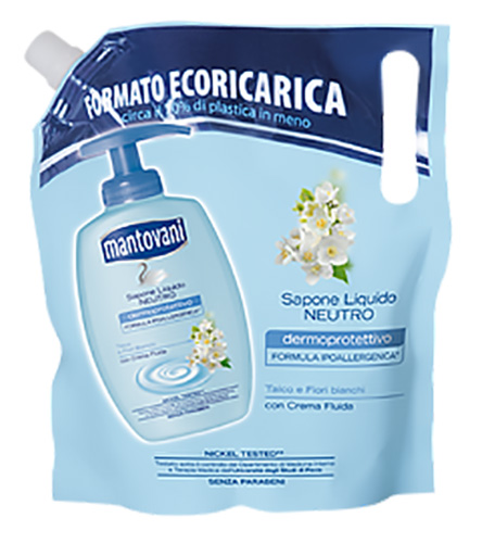 MANTOVANI - Talco e Fiori - ecoricarica Sapone Liquido ipoallergenico 750 ml