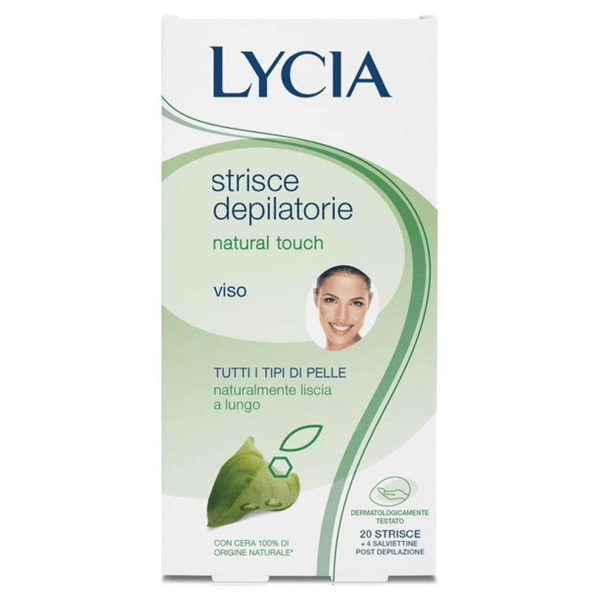 Lycia Natural Touch Strisce Depilatorie Viso Con Cera Naturale 12 Strisce
