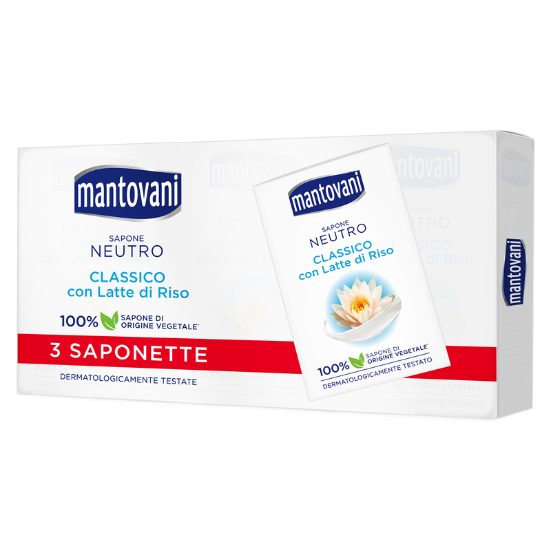 MANTOVANI - Sapone Neutro - Classico con Latte di Riso - 3 Saponette da 90 g — confronto prezzi