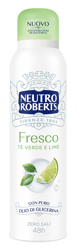 Neutro Roberts Deodorante Spray Fresco Zero Sali Tè Verde e Lime 150 ml