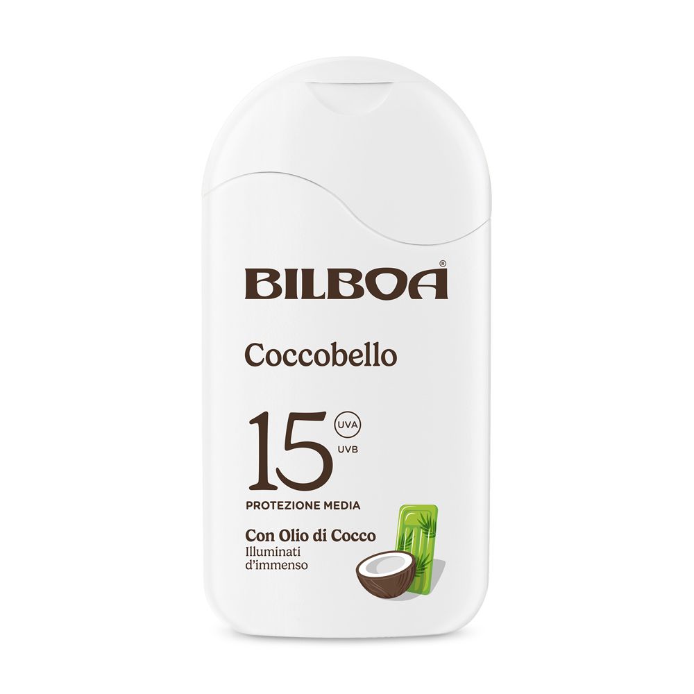 Bilboa Coccobello Latte Solare SPF 15 con olio di cocco 200 ml Crema solare