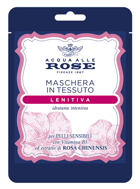 Acqua alle rose maschera viso in tessuto lenitiva