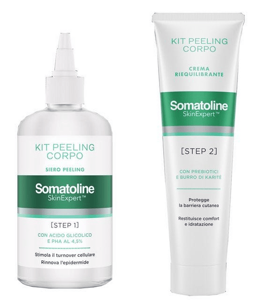 Somatoline SkinExpert Kit Peeling Corpo Trattamento Corpo Esfoliante Siero Peeling 200ml + Crema Riequilibrante 100ml