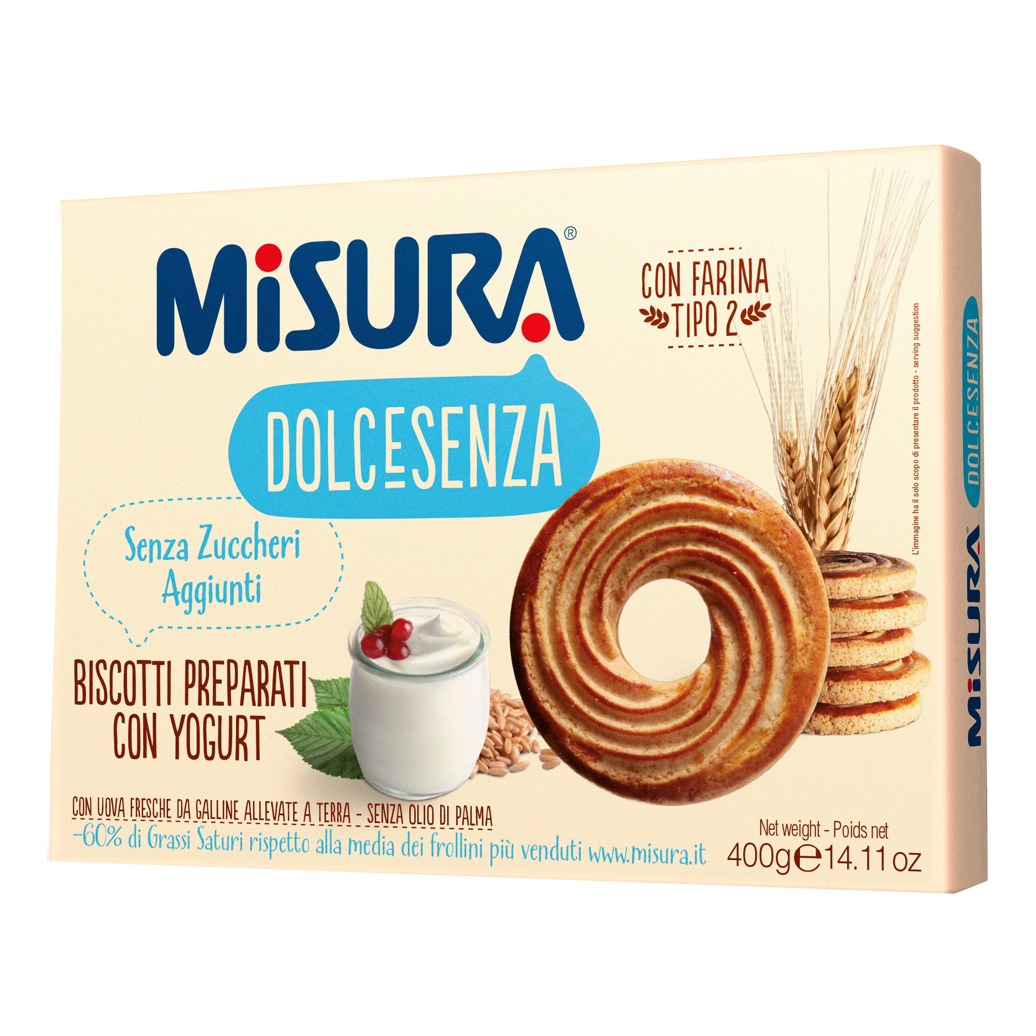 Misura Dolcesenza Biscotti Con Yogurt Senza Zucchero 400 g