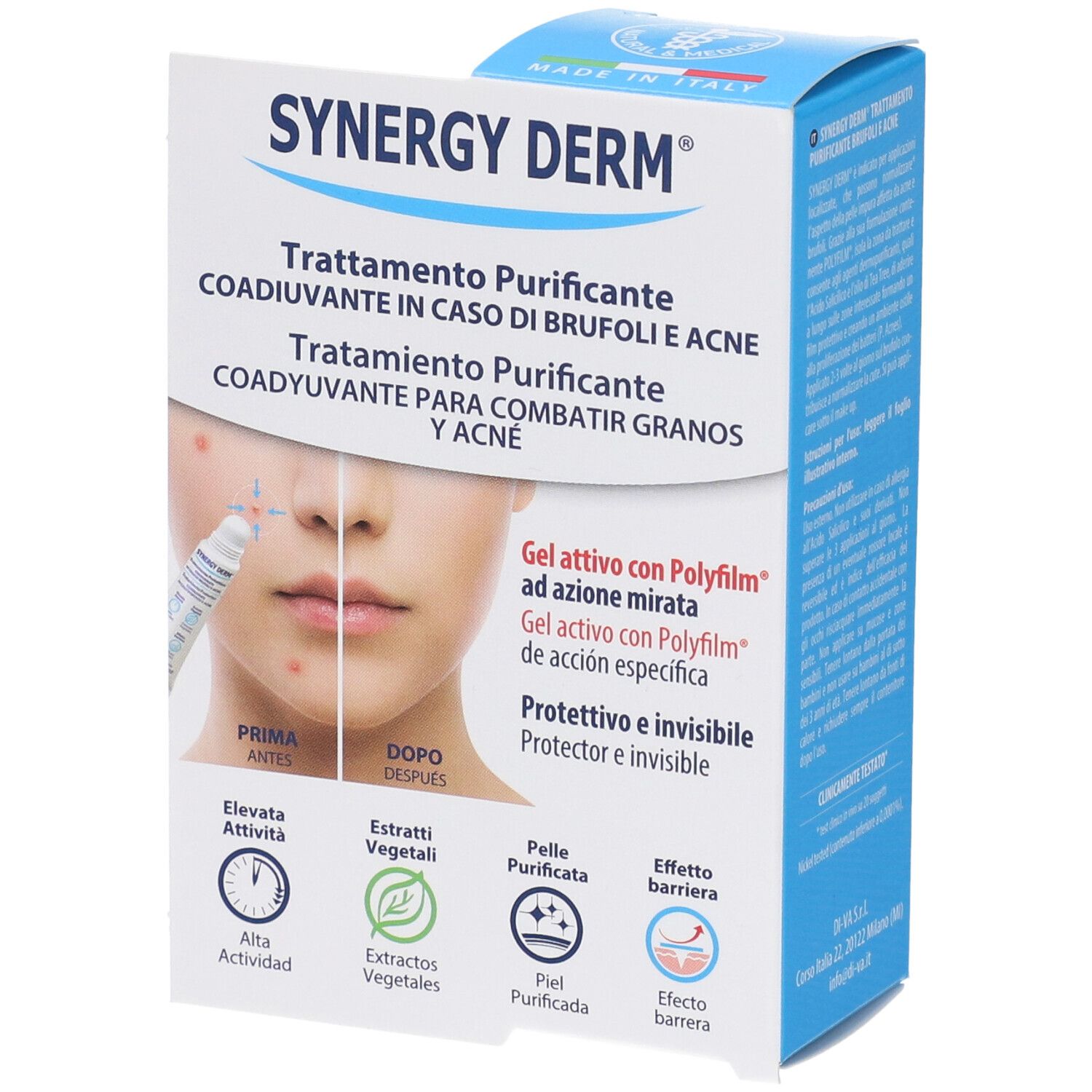 Synergy Derm Trattamento Purificante Brufoli e Acne 8x4x12 cm Gel