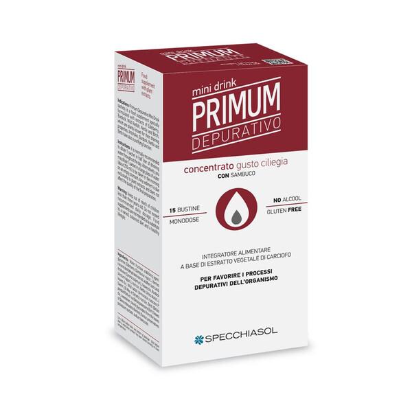 Specchiasol Primum Depurativo Mini Drink Gusto Ciliegia Nera Integratore 15 Bustine
