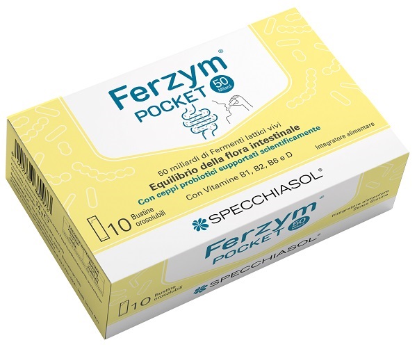 Specchiasol Ferzym Pocket - Integratore di fermenti lattici e vitamine, 10 bustine orosolubili — confronto prezzi
