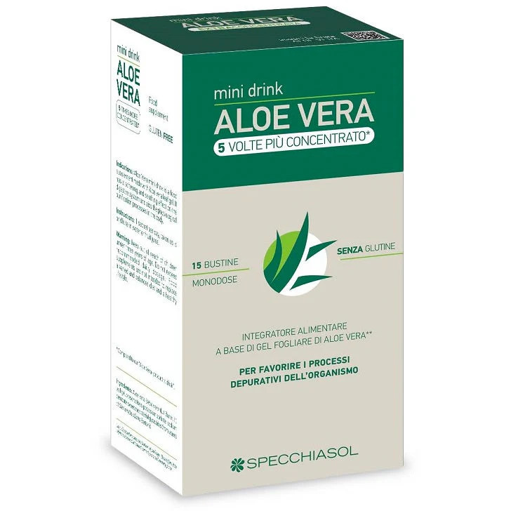 Specchiasol Aloe Vera - Mini Drink Integratore Alimentare Concentrato, 15bustine