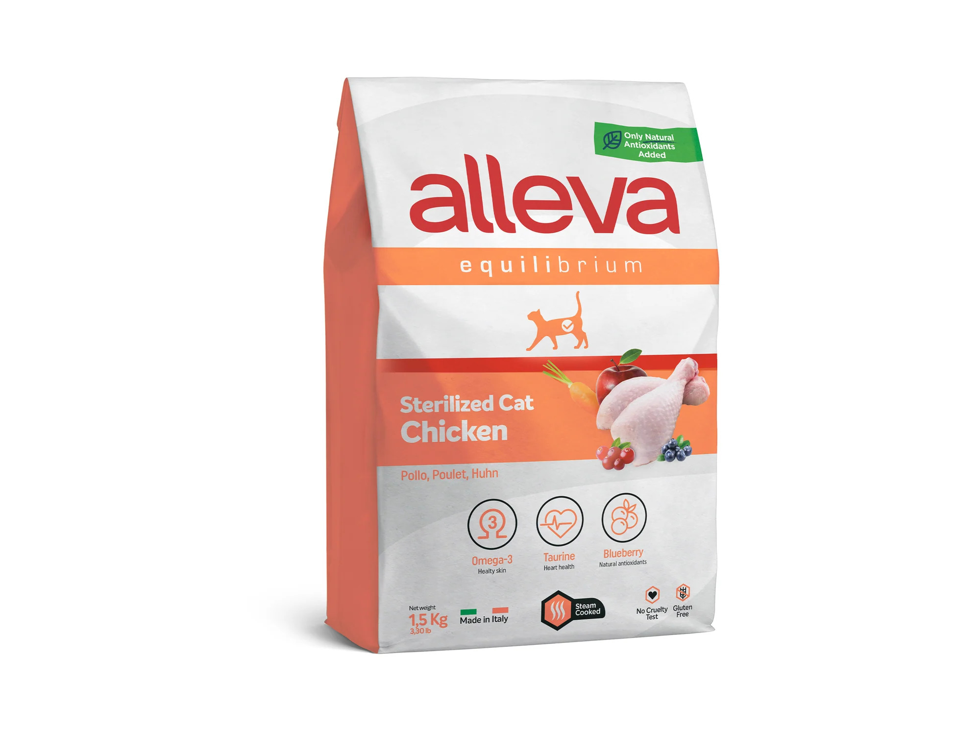 Equilibrium Adult & Sterilized Light Pollo Crocchette per Gatti Adulti, 1,5 kg