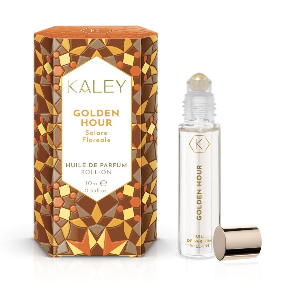 L'Erboristica Kaley Golden Hour - Profumo roll-on in olio senza alcol a lunga durata, 10 ml