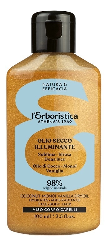 Athena's L'Erboristica olio secco illuminante - Olio nutriente per viso, corpo e capelli, 100 ml