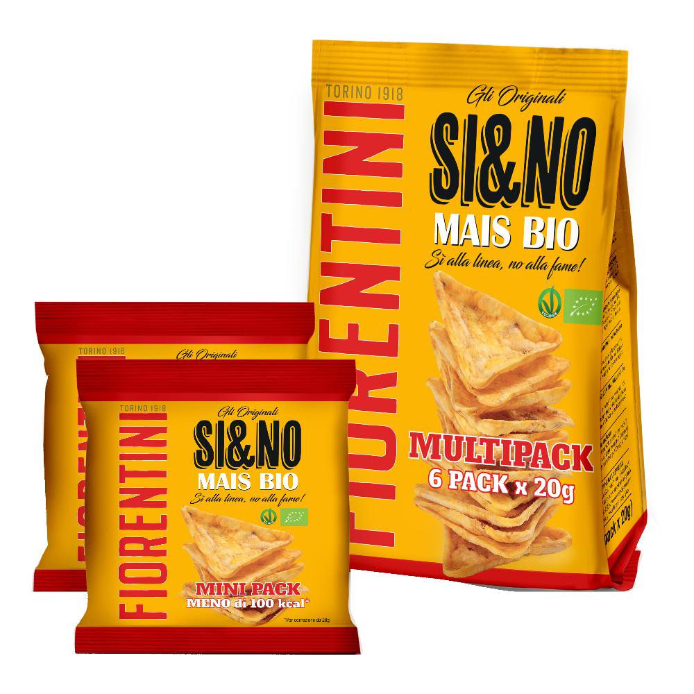 BIO Si&No Triangolini di Mais Senza Glutine Multipack (6x20g) - Fiorentini 120 g